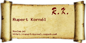 Rupert Kornél névjegykártya