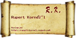 Rupert Kornél névjegykártya